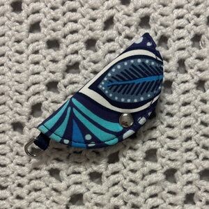 Vera Bradley Blue Leaf Key Holder Protection Keychain